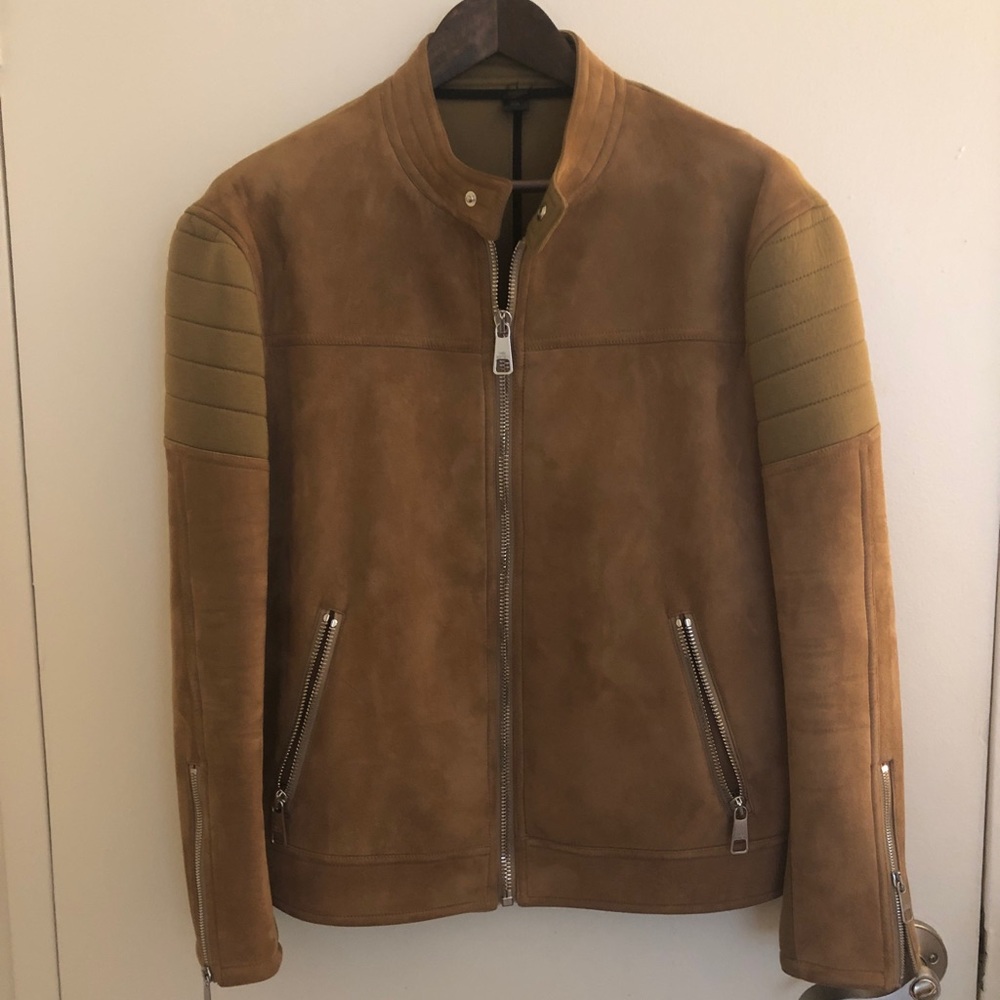 Neil Barrett Suede Stretch Moto Jacket